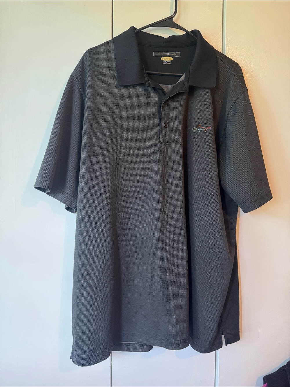 Men's Greg Norman Charcoal Polo Shirt - Performance Short Sleeve